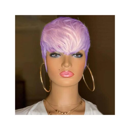 Short Pixie Haircut Synthetic Short Wigs for Black Women Short Hairstyles for Women Wig Short Hair ( 1026purple )