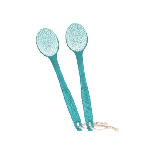 Back Brush for Shower, 14-inch Long Handle Medium Stiff Bristles Bath Scrubber for Men Women Body Exfoliating and Brushing - 2 Packs Blue