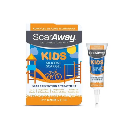 ScarAway Kids Silicone Scar Gel, 100 % Medical-Grade, Helps Improve Size, Color & Texture of Hypertrophic & Keloid Scars on Face & Body from Injury, Burns & Surgery, Water Resistant, Clear, 6g