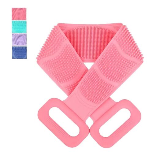 Back Scrubber for Shower,2020 Updated Silicone Bath Body Brush, Easy to Clean Washer Exfoliating More Hygienic ( Cherry Pink )