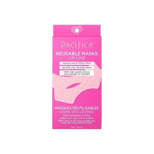 Pacifica Beauty | Reusable Lip Line Mask | 100 % Silicone | Vacuum Seal & Lifting Effect | Minimize Fine Lines + Wrinkles | Pair with Serum | Storage Tin Included | Vegan + Cruelty Free