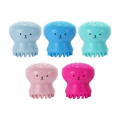 5 Pack Facial Cleansing Brush Silicone Handheld Face Brush Massager Cute Small Octopus Shape Face Scrubber for Deep Exfoliating Massage Cleansing Soft Brush