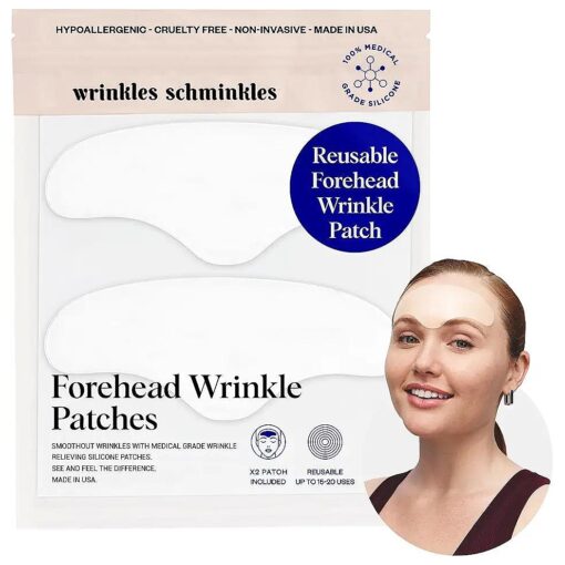 Wrinkles Schminkles Forehead Wrinkle Patches - Reusable Silicone Smoothing Pads for Brow Lift, Wrinkle Smoothers, Reduce Frown Lines & Face Lift ( 2 Pack )