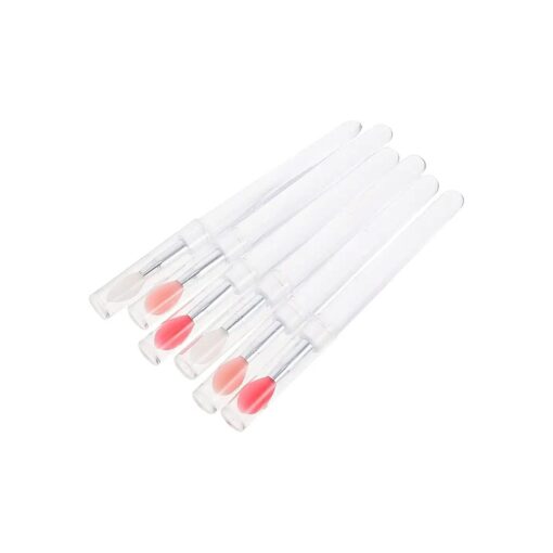 Silicone Lip Brushes with Covers, Lipstick Lip Gloss Applicator Brushes, Makeup Beauty Brushes,6Pcs