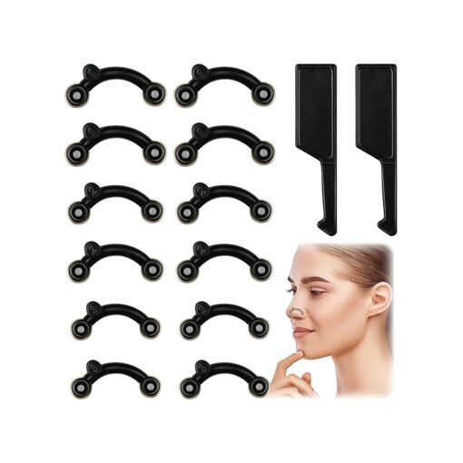 Maitys 2 Sets Nose Up Lifting Shaper Clip Clipper Nose Shaper Nose Up Lifter Inserts Shaping Clip Silicone Nose Beauty Tools Invisible Nose Slimming Device for Wide Nose