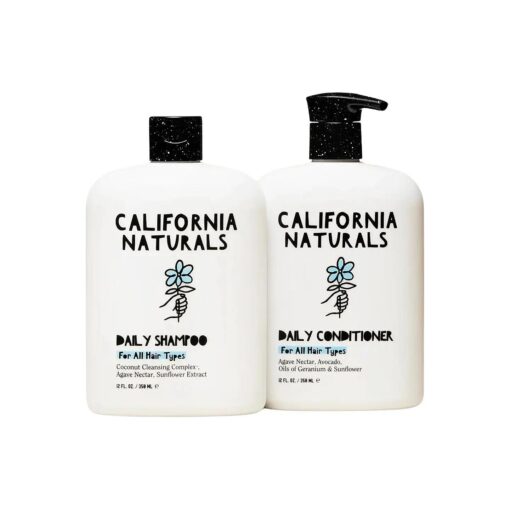 California Naturals Shampoo and Conditioner Hair Care Bundle for Women and Men, Natural, Vegan, Cruelty, Silicone, Paraben, and Sulfate Free Shampoo, All Hair Types, 12 fl oz