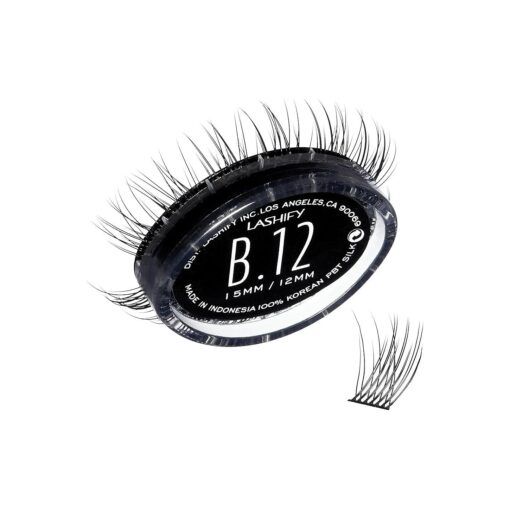 Lashify Bold 12mm Gossamer DIY Eyelash Extensions Refill, Black, Easy False Eyelashes for a Natural Look