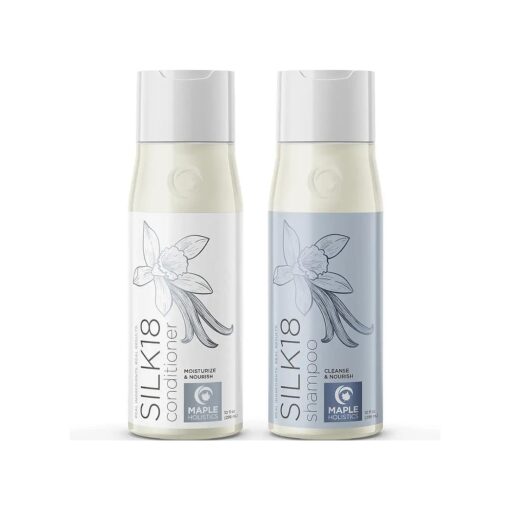 Curly Hair Shampoo and Conditioner Set - Silk18 Sulfate Free Shampoo and Conditioner for Dry Scalp - Hydrating Curly Hair Moisturizer with Shea Butter Jojoba and Argan Oil for Frizzy Dry Damaged Hair