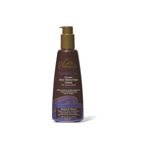 Silk Elements Heat Protection Creme, Anti-Frizz, Smoothing, Coconut Oil and Silk, Relaxed or Natural Hair