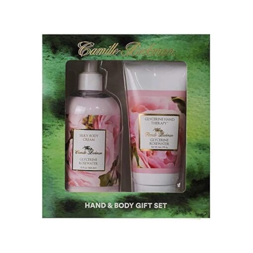 Camille Beckman Hand and Body Duet Set, Silky Body and Glycerine Hand Cream, Glycerine Rosewater