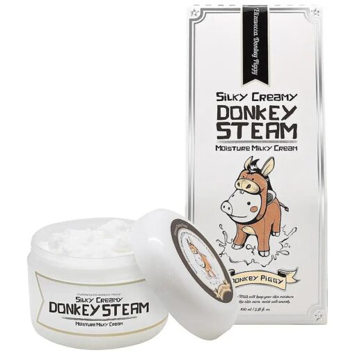 Elizavecca Silky Creamy Donkey Steam Moisture Milky Cream, 3.4 Ounce