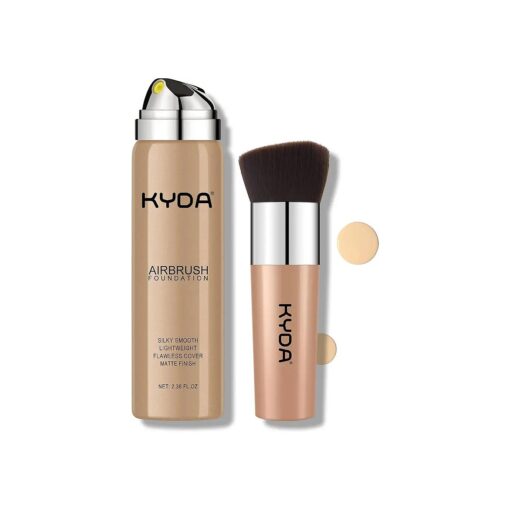 KYDA AirBrush Foundation Spray, Silky Foundation Mist Makeup, Flawless Coverage for Smooth Creamy Nude Finish, Breathable Blendable Lasting Formula, Moisturizing Makeup Primer- # 220 Natural Beige