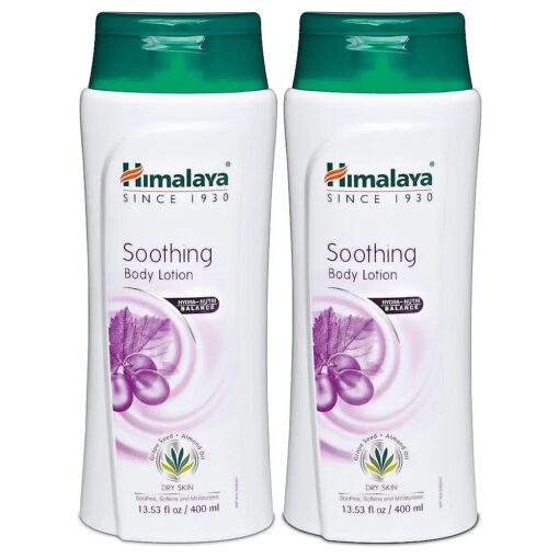 Himalaya Herbal Healthcare Soothing Body Lotion ( 2 Pack ) for Dry Skin, with Grape Seed and Almond Oil, Soothes and Moisturizes 13.53 oz ( 400 ml )