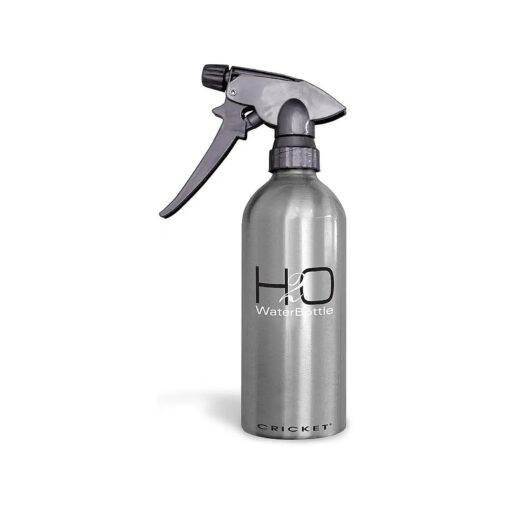 H2O Water Spray Bottle for Hair Mist Salon Style Spray Bottles Metal Aluminum, Hairstylist Barber Styling Supplies and Accessories, 14 oz, Silver