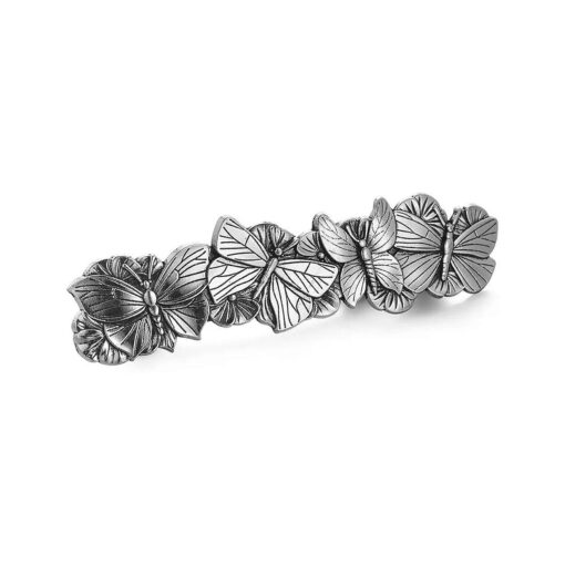 Amaxer Viking Gold Silver Barrettes for Women Girls Celtic Hair Clips for Thick Thin Hair Vintage French Hair Clips Hair Styling Accessories ( Silver-Butterfly )