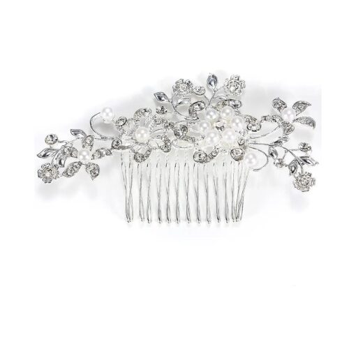 Charm Bridal Wedding Silver Crystal Rhinestones Pearls Women Hair Comb Clip Hot