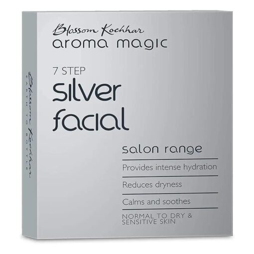 Silver Facial Kit | Single Use | 7 in 1 Natural Face Set for Women | with Aloe Vera Extract | Cleansing & Moisturizing Skincare Kit | for Dry & Sensitive Skin