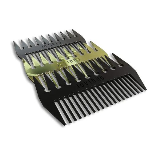 Hair Styling Metal Hair & Beard Comb Premium Quality Luxury Dual-Sided Wide + Fine Tooth Designed To Promote A Unique Hair Contour ... ( Silver Grey Metal )