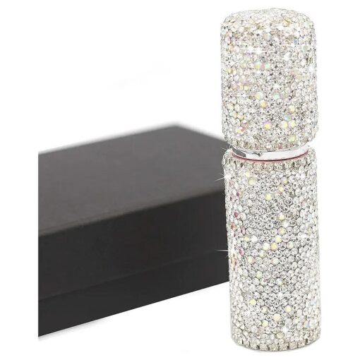 Rhinestone Empty Portable spray bottle, cosmetic Perfume spray bottle spray essential oil bottle glass perfume bottle 10ML ( Silver )