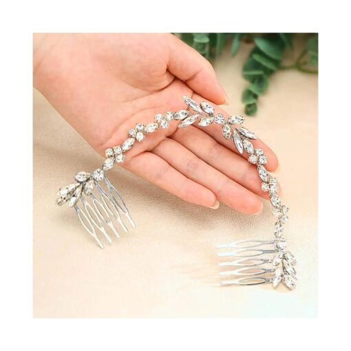 Unicra Wedding Crystal Hair Combs Bridal Headpieces Wedding Hair Accessories for Brides ( Silver )