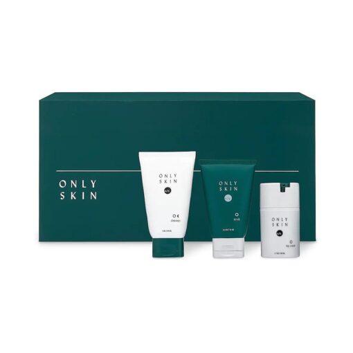 Men 's Essential Skin Care Kit, 3-Piece, Face Cleanser, Exfoliating Scrub & Day Cream Moisturizer Gift Set For Men, Back To School Gifts, Father 's Day Gift