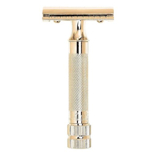 Merkur Classic 2-Piece Double Edge Safety Razor Gold Plated, 1 Count