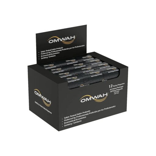 OMWAH Professional Neck Strips ( 1 Carton- 720 Strips ) 12 Packs W/60 Strips Per Pack - for Hair Cutting, Barber and Hair Salon