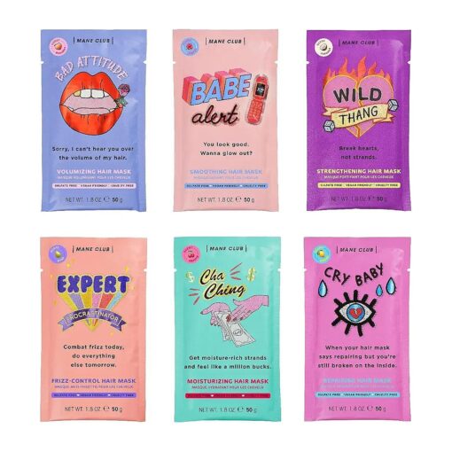 MANE CLUB Variety Pack Deep Conditioner, cruelty free, vegan, no sulfates or parabens -- Pack of 6