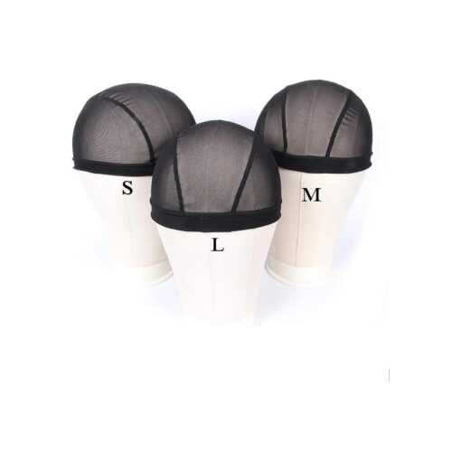 Mesh Dome Caps For Wigs 6 Pcs Stretch Breathable Mesh Dome Wig Cap Spandex Black Wig Caps For Making Wigs ( 6 Pcs, Black, M )