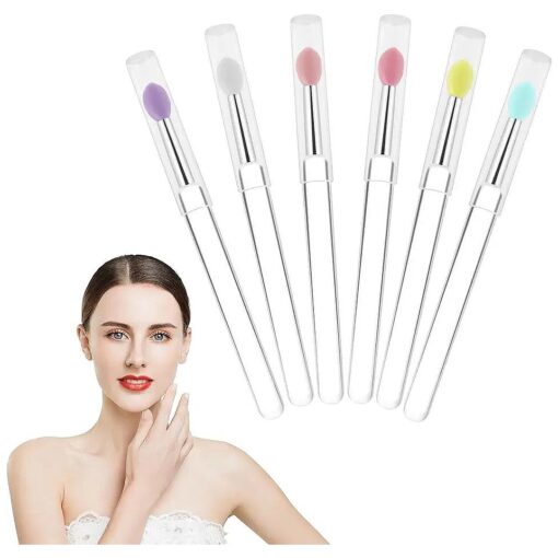 6 PCS Silicone Lip Brush - Yoizyfree Lip Brushes Reusable Lip Mask Applicators Lip Gloss Brush Lipstick Brush Makeup Applicator Beauty Tool Kits for Lipsticks, Lip Gloss, Lip Balm