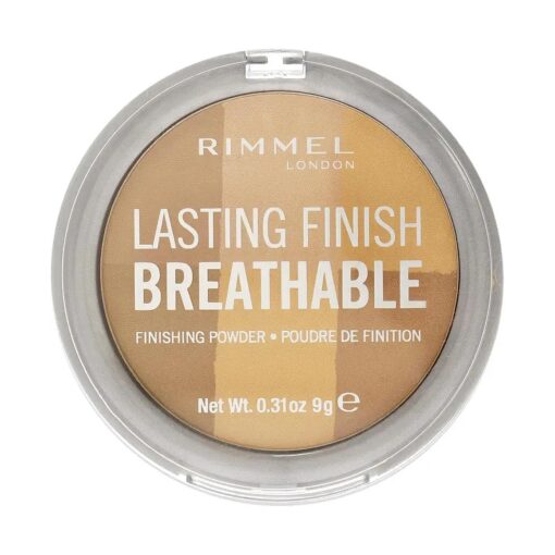 Rimmel London Lasting Finish - 003 Sand - Breathable Finishing Powder, Brightening, Lightweight, Six Shades in One, 0.31oz