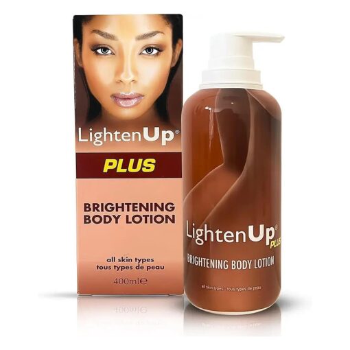 LightenUp, Skin Brightening Lotion - 13.5 Fl oz / 400ml - Moisturizing, Hydrating Body Lotion for Body, Knees, Elbows, Hands, Underarms, with Jamaican Castor Oil and Shea Butter