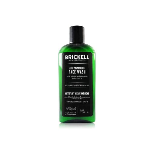 Brickell Men 's Acne Face Wash for Men, Natural and Organic Men 's Acne Face Wash to Cleanse Skin and Eliminate Acne, Clears Breakouts, 2 % Salicylic Acid, 6 Ounces