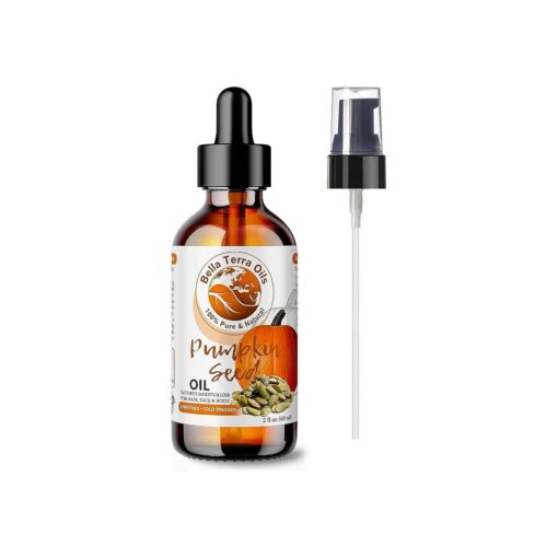 Bella Terra Oils - Organic Pumpkin Seed Oil 2oz - Pure Organic Pumpkin Essence, Boasting Linoleic Acid & Vitamin A, For Skin That Tells a Tale of Elegance