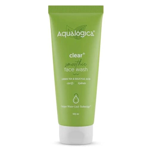 Clear+ Smoothie Face Wash with Green Tea & Hyaluronic Acid - Facial Cleanser for Men & Women | For Oily & Acne Prone Skin -100 ml