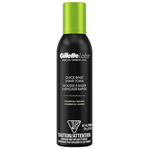 Gillette Labs Quick Rinse Lightweight Shave Foam for Men, Shaving Foam that Helps Protect the Skin, 8.1 OZ