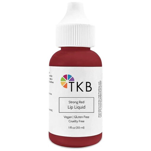 TKB Lip Liquid Color | Liquid Lip Color for TKB Gloss Base, DIY Lip Gloss, Pigmented Lip Gloss and Lipstick Colorant, Made in USA ( 1floz ( 30ml ), Strong Red )