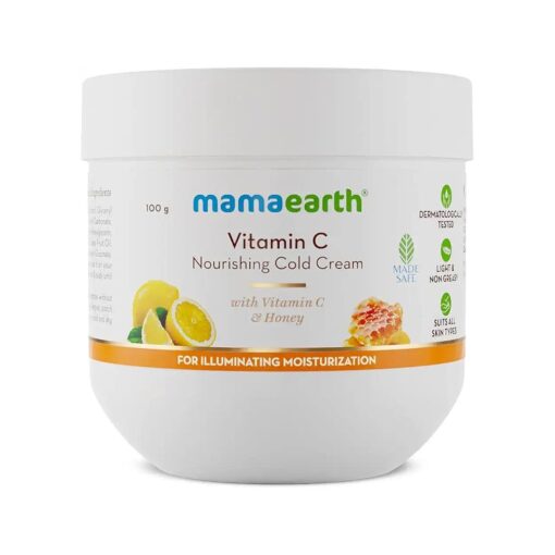 MAMAEARTH Vitamin C Nourishing Cold Cream for Face & Body with Vitamin C & Honey for Illuminating Moisturization - 100g