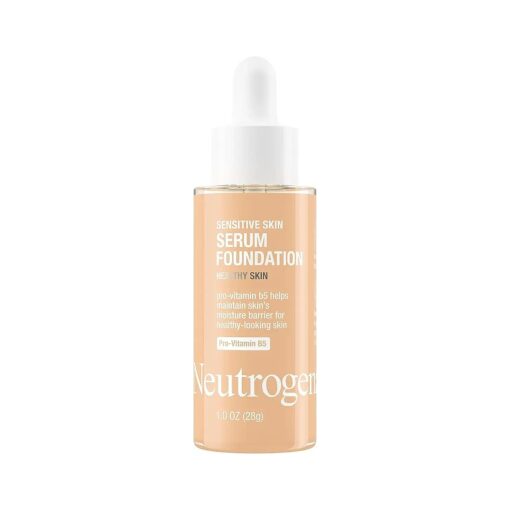 Neutrogena Healthy Skin Sensitive Skin Serum Foundation with Pro-Vitamin B5, Color Correcting & Pore Minimizing Liquid Foundation & Face Serum, Buildable Coverage, Light/Medium 02, 1 oz