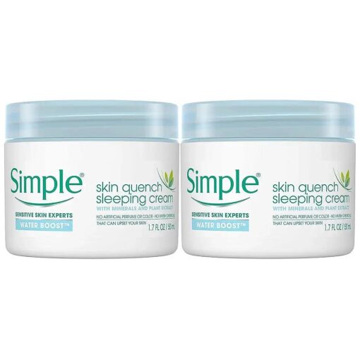 Simple Water Boost Skin Quench Sleeping Cream, 1.7 Ounce ( Pack of 2 )