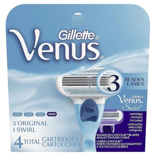 Gillette Venus Original + Gillette Venus Swirl Women 's Razor Blades - 4 Refills