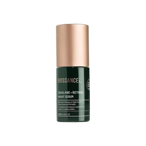 Biossance Squalane + Retinol Serum, Encapsulated Time-Release Retinol to Reduce Fine, Lines, Wrinkles, Discoloration and Texture, Cell Turnover with Minimal Irritation ( 1.01 fl oz )