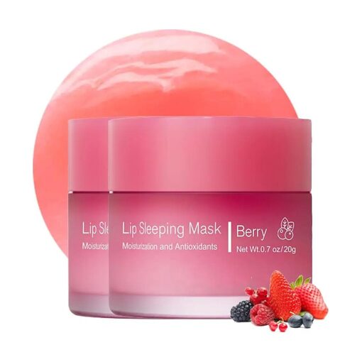 Sleeping lip mask, Nourish & Hydrate Lip Mask With Vitamin C, Antioxidants, Lip Balm, Lip Skin Care, Improve Lip Color, Reduce Lip Lines ( 2PCS Berry )