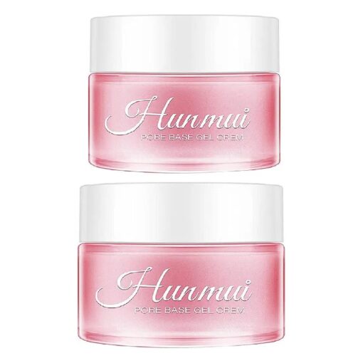 2PCS Hunmui Face Primer Pore Base Gel Cream Cover Pores Water Embellish Skin Silky Finish Primer, Remove Oils Isolating Pore Light Weight Primer Natural Make Up To Flawless Face Firming Moisturizers