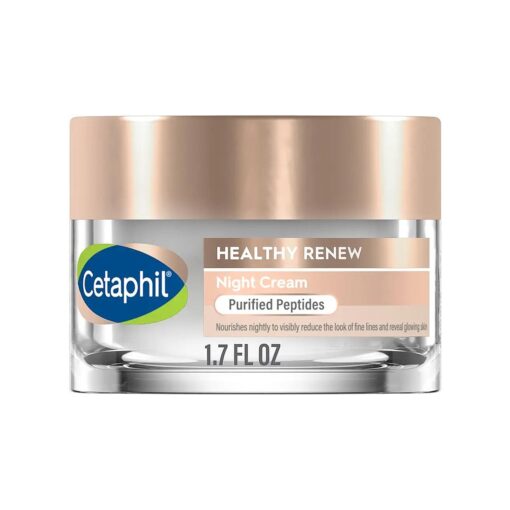 Cetaphil Healthy Renew Skin Tightening Night Cream 1.7 Oz, Wrinkle Repair Cream for Face with Peptides, Retinol Alternative Cream For Sensitive Skin, Fragrance Free