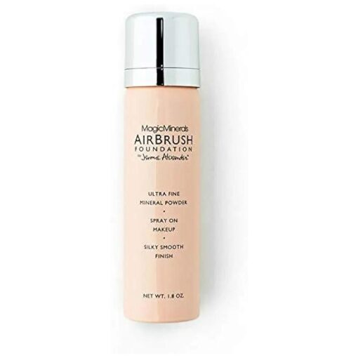 Jerome Alexander MagicMinerals AirBrush Foundation, Spray Makeup with Skincare Active Ingredients, Ultra-Light, Buildable, Full Coverage Formula ( Warm Medium )