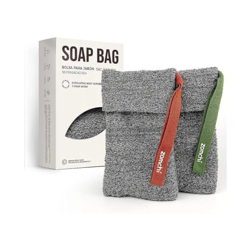 ZOMCHI 2 Pieces Soap Bags, Soap Savers for Bar Soap for Deep Exfoliating, Soap Sock for Use in Shower