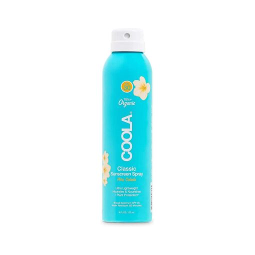 COOLA Organic Sunscreen SPF 30 Sunblock Spray, Dermatologist Tested Skin Care for Daily Protection, Vegan and Gluten Free, Pina Colada