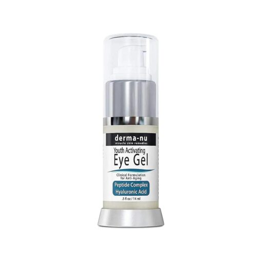 Eye Gel Anti-Aging Cream - Treatment for Dark Circles, Puffiness, Wrinkles and Fine Lines - Hyaluronic Acid Formula Infused Serum with Aloe Vera & Jojoba for Ageless Smooth Skin .5 oz