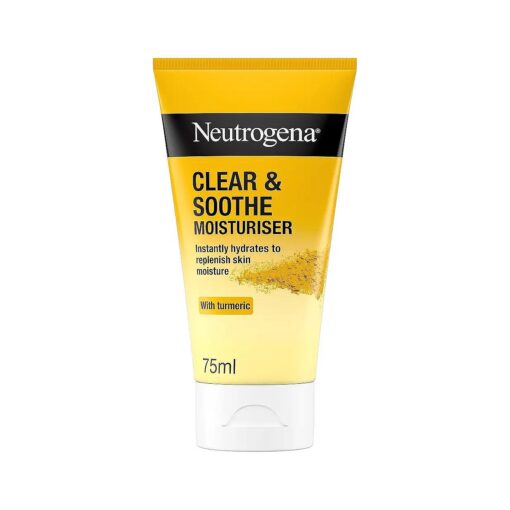 Neutrogena Clear and Soothe Moisturizer with Turmeric, Hydrates Skin, Oil Free, 2.5 Ounce ( Pack of 3 )